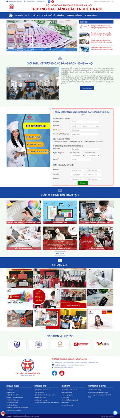Website giới thiệu trường Cao đẳng Bách Nghệ Hà Nội
