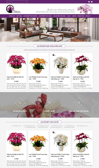 Website shop lan hồ điệp - thienhoa.net.vn