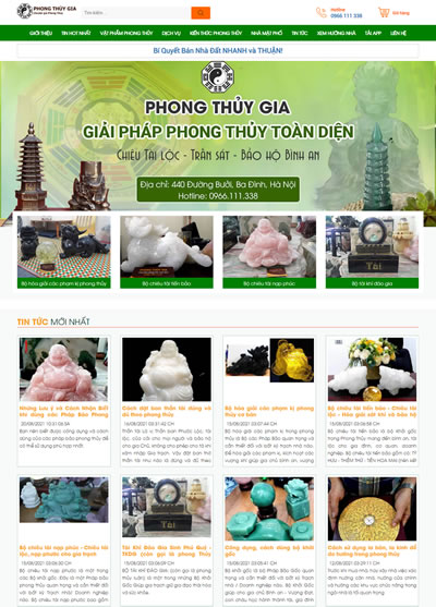 Website giới thiệu dịch vụ tư vấn phong thủy - phongthuygia.vn