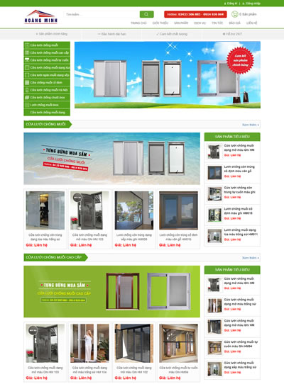 Website bán và giới thiệu sản phẩm cửa lưới chống muỗi - cuahoangminh.com